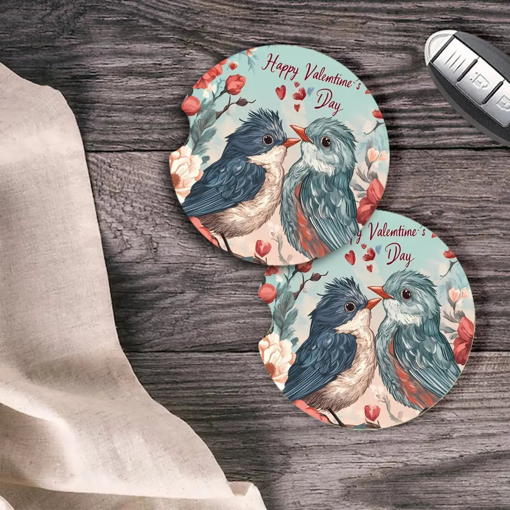 2-Pack Blue Bird Acrylic Coasters – Waterproof & Heat-Resistant Decorative Coaster Set HIP
