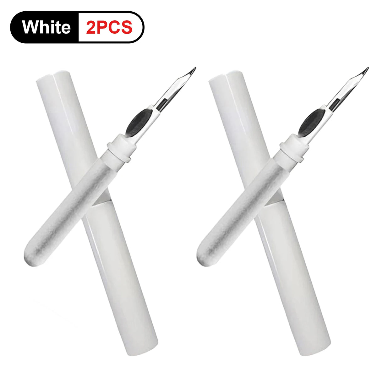 3-in-1 Cleaning Pen for Phones, Earphones & Tablets Electronics Cleaning Tool HIP 2pcs White
