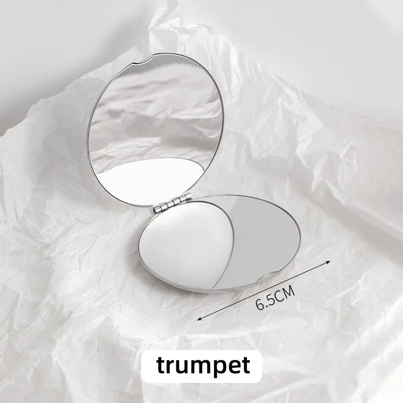 Foldable Double-Sided Pocket Mirror – Stainless Steel Travel Compact Makeup Mirror HIP C538-round