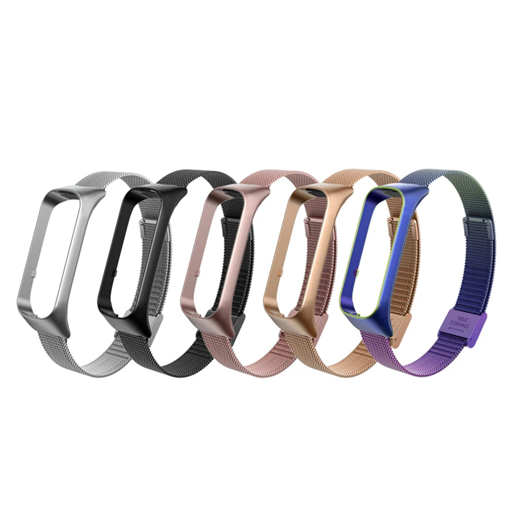 Stainless Steel Band for Samsung Galaxy Fit 2 R220 Metal Strap Smartwatch Replacement Band HIP