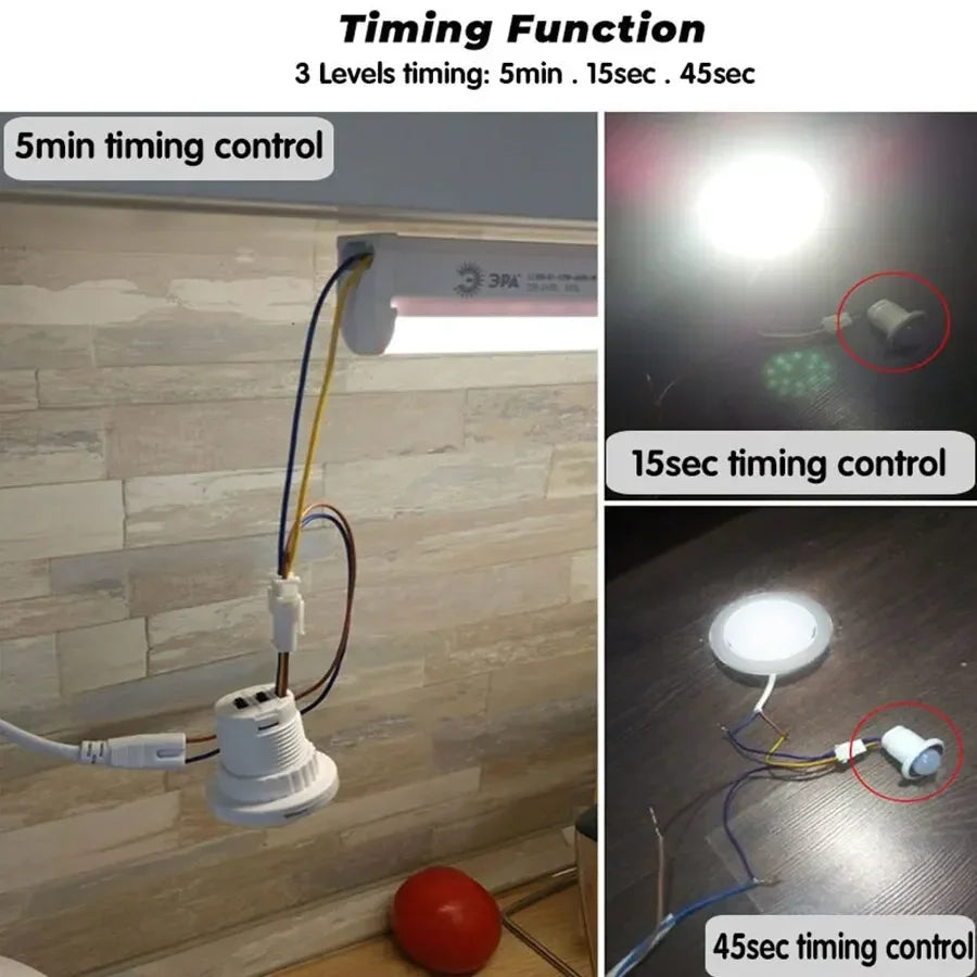 Infrared Movement Detector Adjustable Smart Time Delay PIR Motion Sensor Switch For LED Light Bulb Downlight Fan Lamp AC85-265V HIP