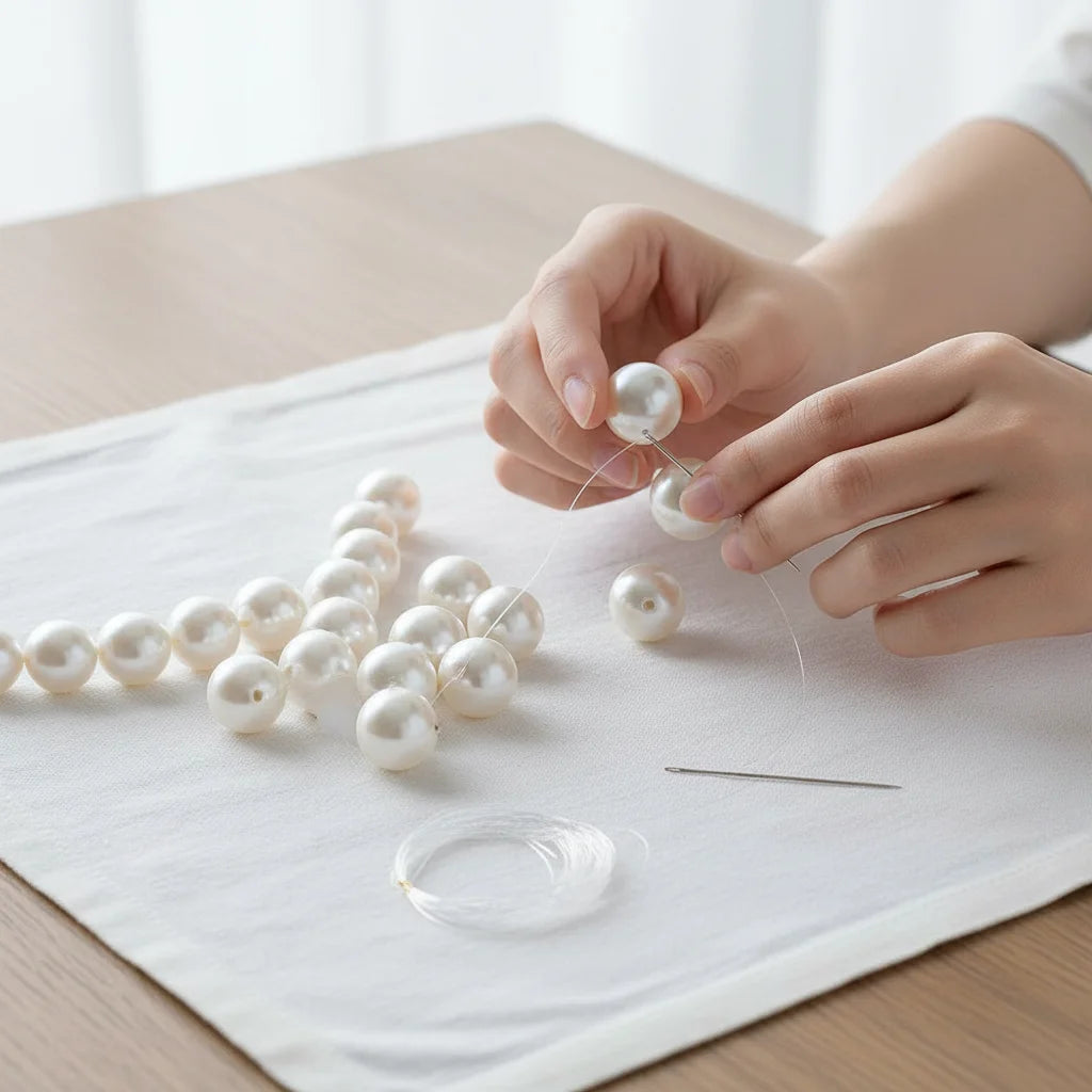 Big Pearl Beads String Hanging Pendant With Needle And Fishing Line DIY Wedding Arch Decoration Artificial Pearl Garland Set HIP