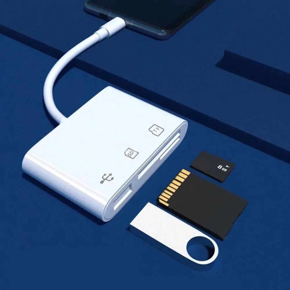 3-in-1 USB-C Memory Card Reader – SD, TF & CF Adapter Memory Card Reader HIP