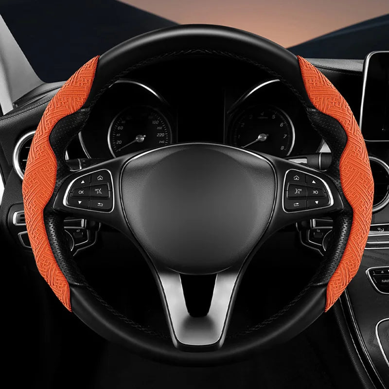 Non-Slip Embossed Nappa Leather Steering Wheel Cover Steering Wheel Cover HIP