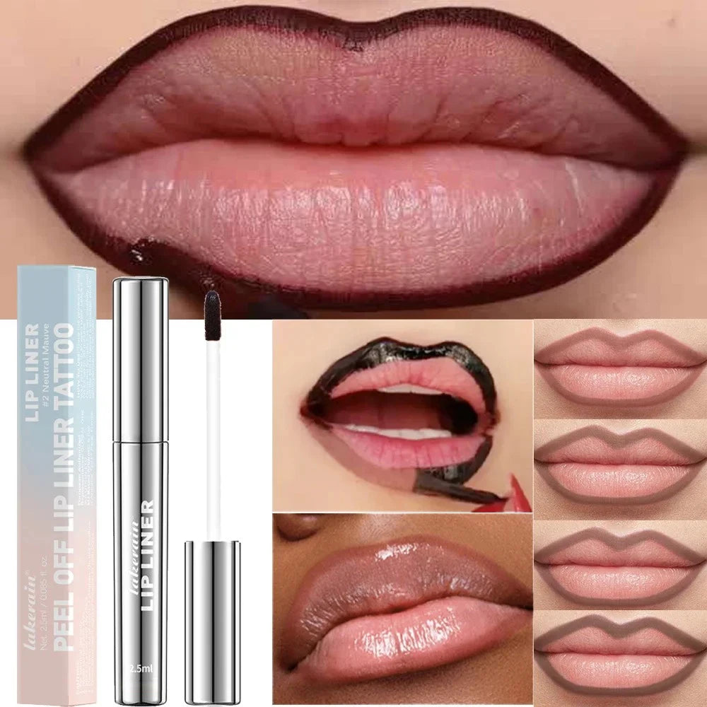 Waterproof Lip Liner Peel Off Tattoo Lipgloss Waterproof Long Lasting Matte Lip Tint Brown Contour Tear-off Lips Stain Cosmetics HIP