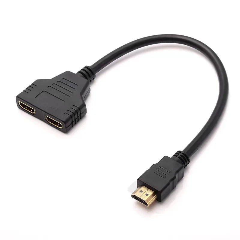 HDMI Splitter 1 In 2 Out – 1080p HD Cable Adapter HDMI Splitter Adapter HIP black 0.3m