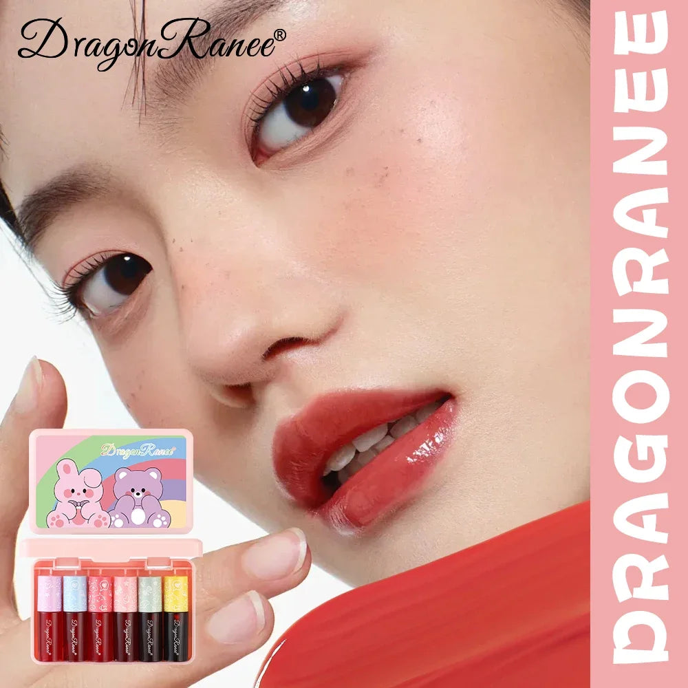Dragon Ranee 6-Pc Lip & Cheek Gloss Set – Hydrating Mini Lip Dye Lip & Cheek Gloss Set HIP