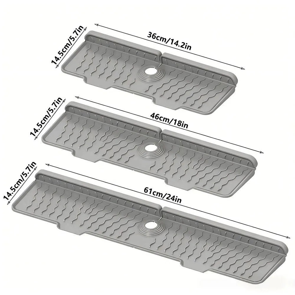 Silicone Faucet Drain Mat – Anti-Slip Sink Holder 36–61cm Faucet Drain Mat HIP