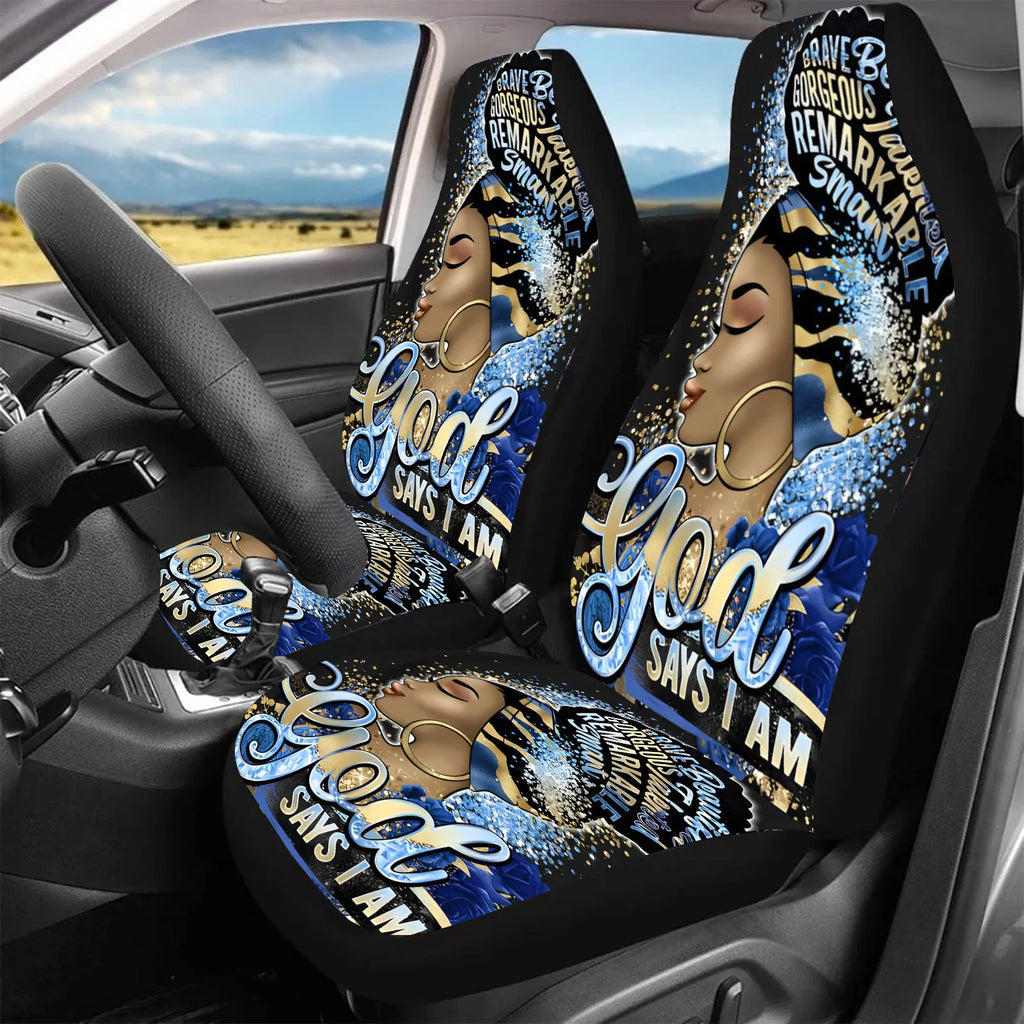 2-Pack Inspirational Woman Canvas Car Seat Covers – Universal Fit Auto Seat Covers HIP