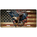 Patriotic Bald Eagle Aluminum License Plate – God Bless America Decorative License Plate HIP 1