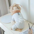 Lamb Wool Dog Bodysuit – Warm One-Piece Pet Coat | XS–XL Dog Winter Coat HIP L Light Gray