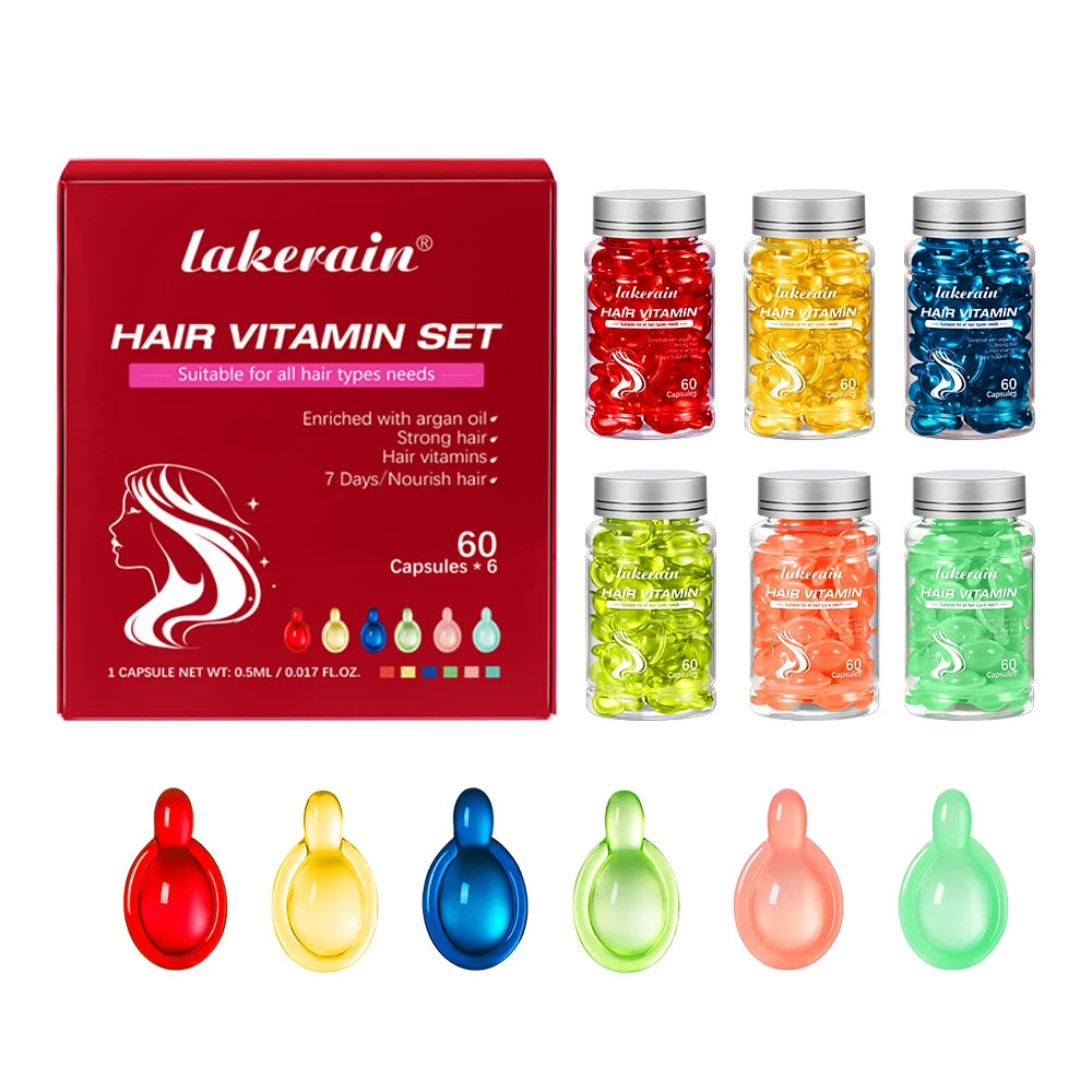 6Pcs Morocco Argan Oil Hair Care Capsules Vitamin Serum Repair Split End Damaged Hair Nourishing Hair Treatment Essential Oil HIP 6pcs1set 1