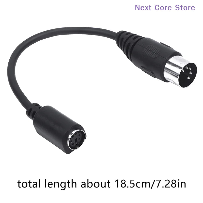 MD 6-Pin Female to DIN 5-Pin Male Keyboard Adapter Cable Keyboard Adapter Cable HIP