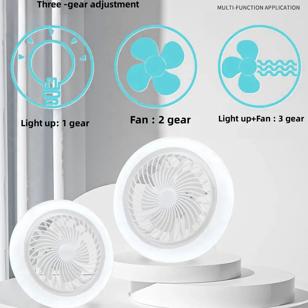 Ceiling Fan Light With Remote Control Dimmable 3 Light Color 3 Speed Ceiling Fans Lamp E27 Bulb For Living Room Bedroom Kitchen HIP
