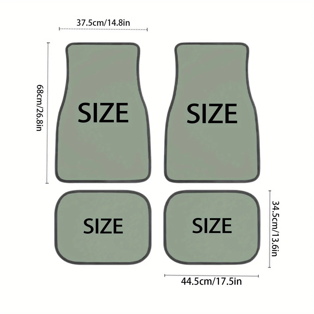 4-Piece White Horse Rubber Floor Mats – Truck, Van & SUV Automotive Floor Mats HIP