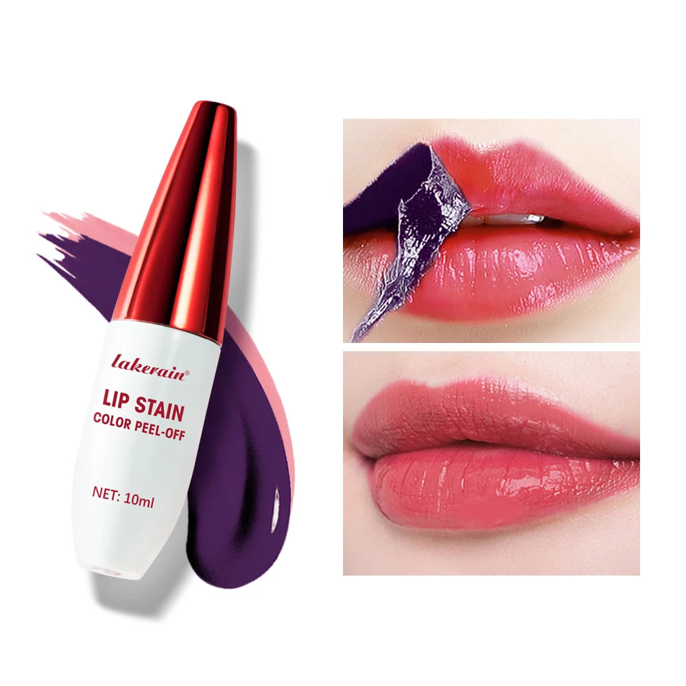 Peel Off Lip Gloss Lip Stain Waterproof 3 Colors Matte Outline Contour TattooTransfer Resistant Tear Off Natural Lip Makeup HIP