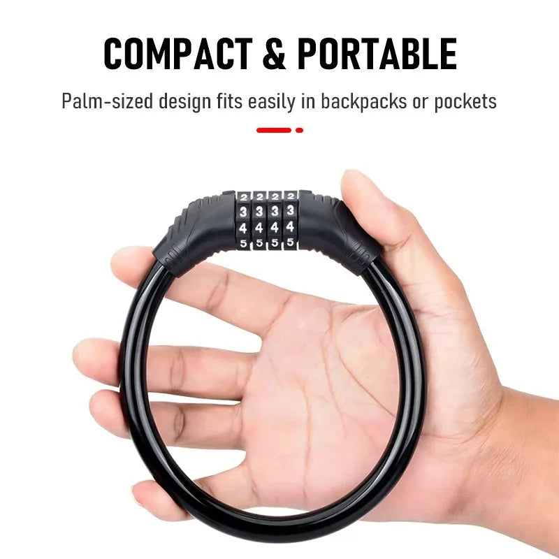 4-Digit Combination Bicycle Cable Lock – MTB & Road Bike Bicycle Cable Lock HIP
