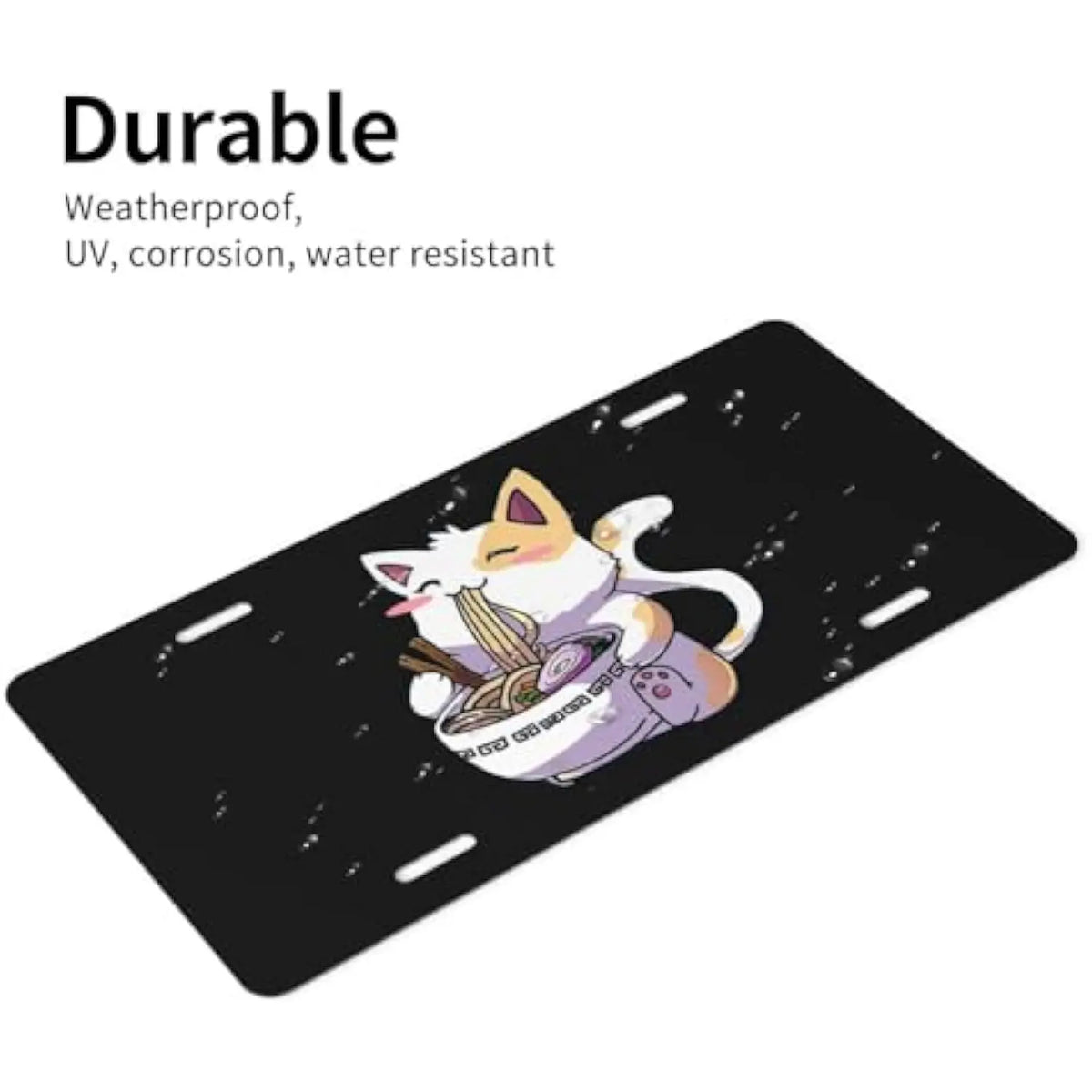 Kawaii Anime Cat Ramen Aluminum Vanity License Plate Cover Vanity License Plate Cover HIP