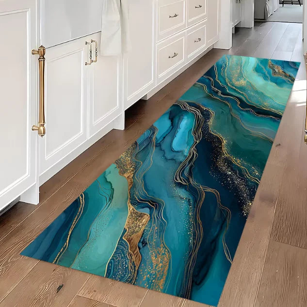 Gold Marble Hallway Runner Rug – Non-Slip & Washable Hallway Runner Rug HIP 4 40x120cm-Felt