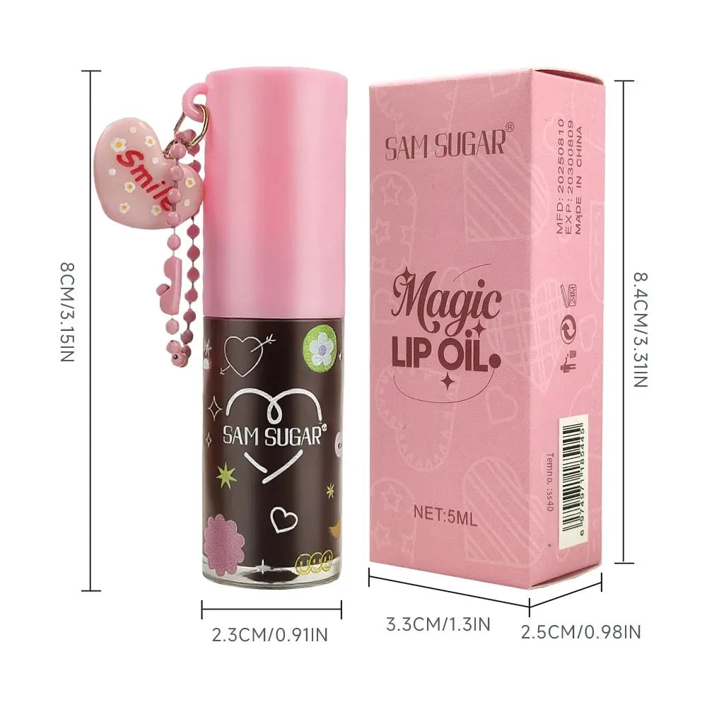 SAM SUGAR Butter Lip Oil – Mirror Glaze, Hydrating & Long-Lasting Butter Lip Oil Gloss HIP