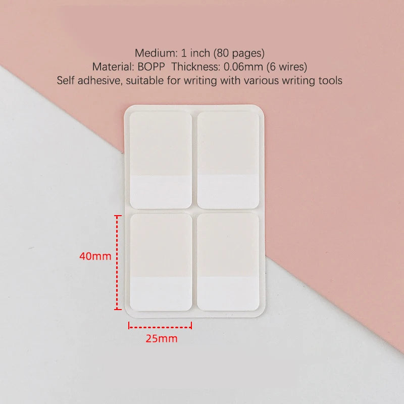Transparent Frosted Label Stickers – DIY Index Sticky Notes Label Stickers HIP 4x2.5cm 80 stickers