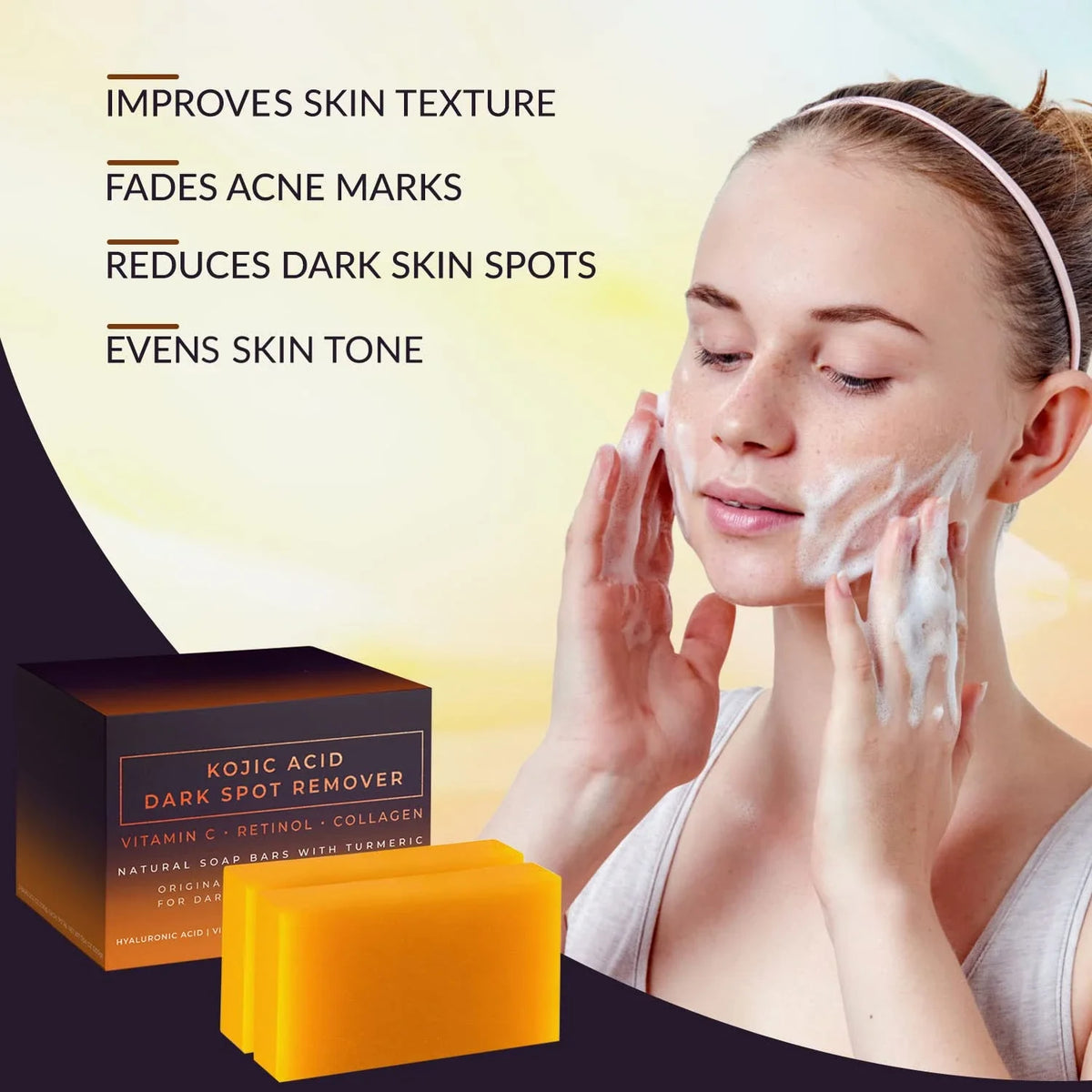 Kojic Acid Whitening Soap – Brighten & Even Skin Tone Brightening Soap Bar HIP