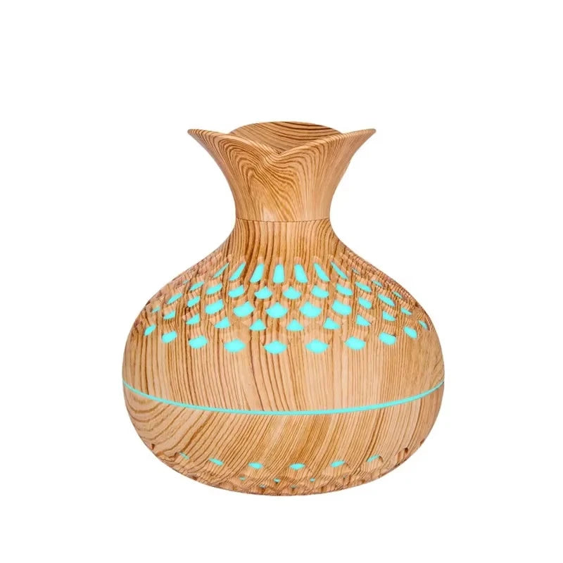 Wood Grain Mini USB Humidifier & Aroma Diffuser 300ml Ultrasonic Humidifier Diffuser HIP Light Wood Grain