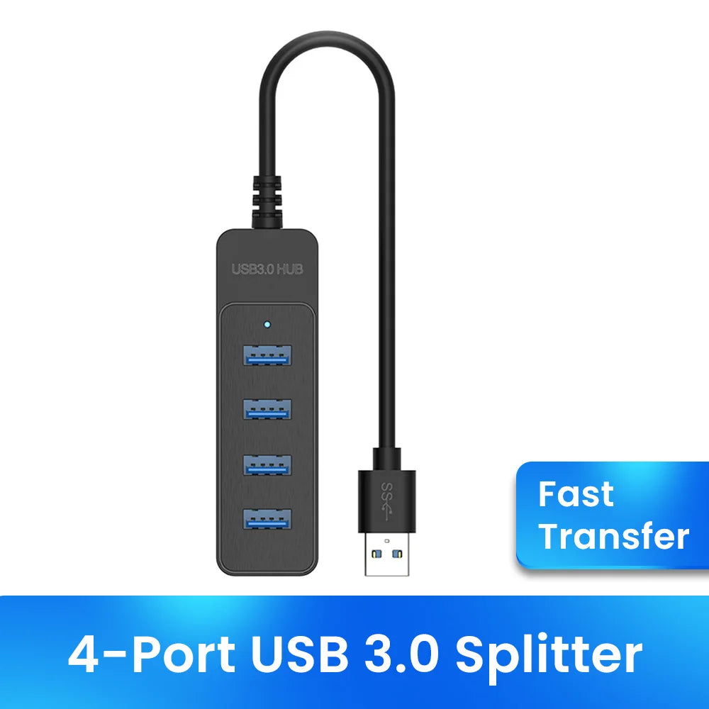 4-Port USB 3.0 Hub Splitter High-Speed Expander for Laptop & PC USB Hub HIP