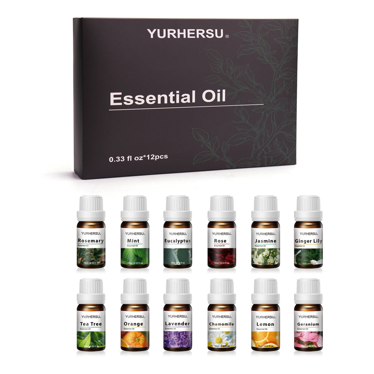 Rose & Ylang Ylang Essential Oil Set – Diffuser & Massage Essential Oil Set HIP 11 12pcs