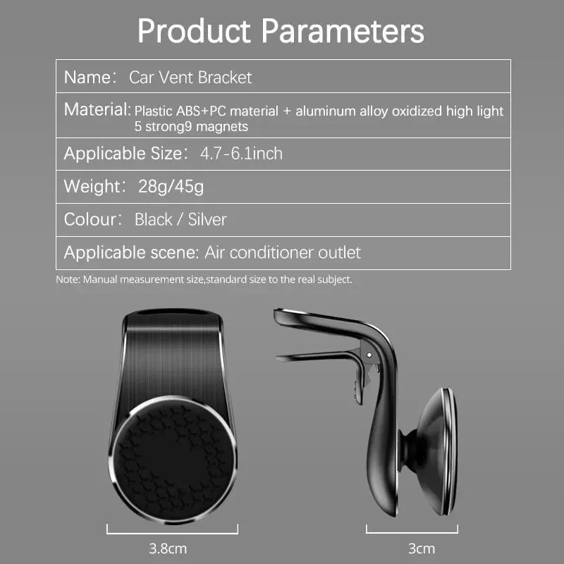Magnetic Air Vent Car Phone Mount 360° – Universal Fit Magnetic Car Mount HIP