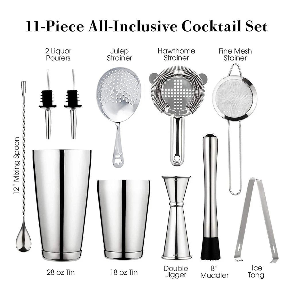 8-Piece Cocktail Shaker Bar Set – Stainless Steel Bartender Kit Cocktail Bar Set HIP