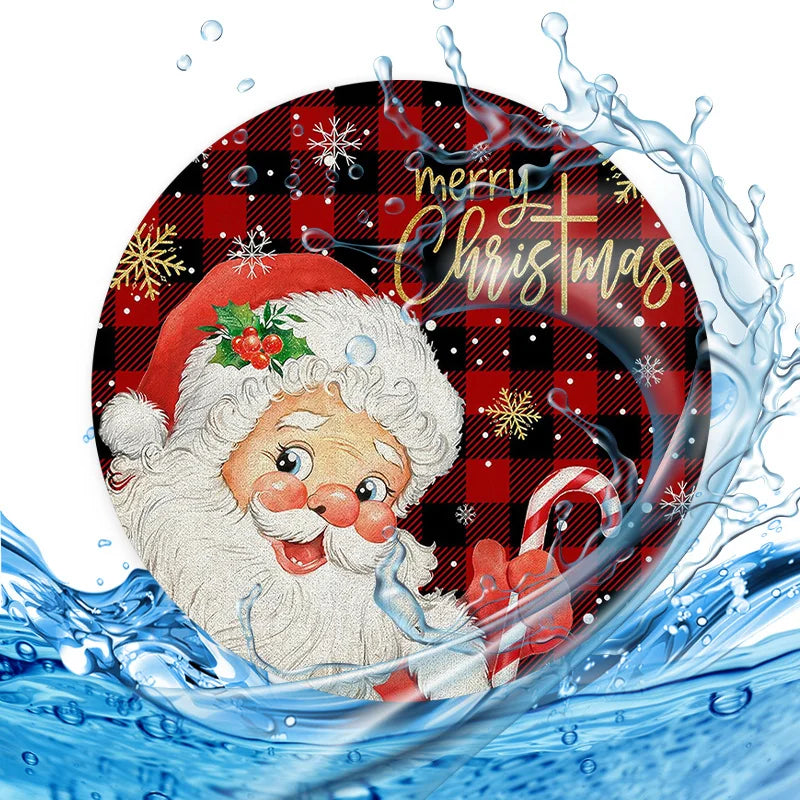 Santa Claus Car Cup Holder Coasters – Christmas Set of 2 Car Cup Holder Coasters HIP