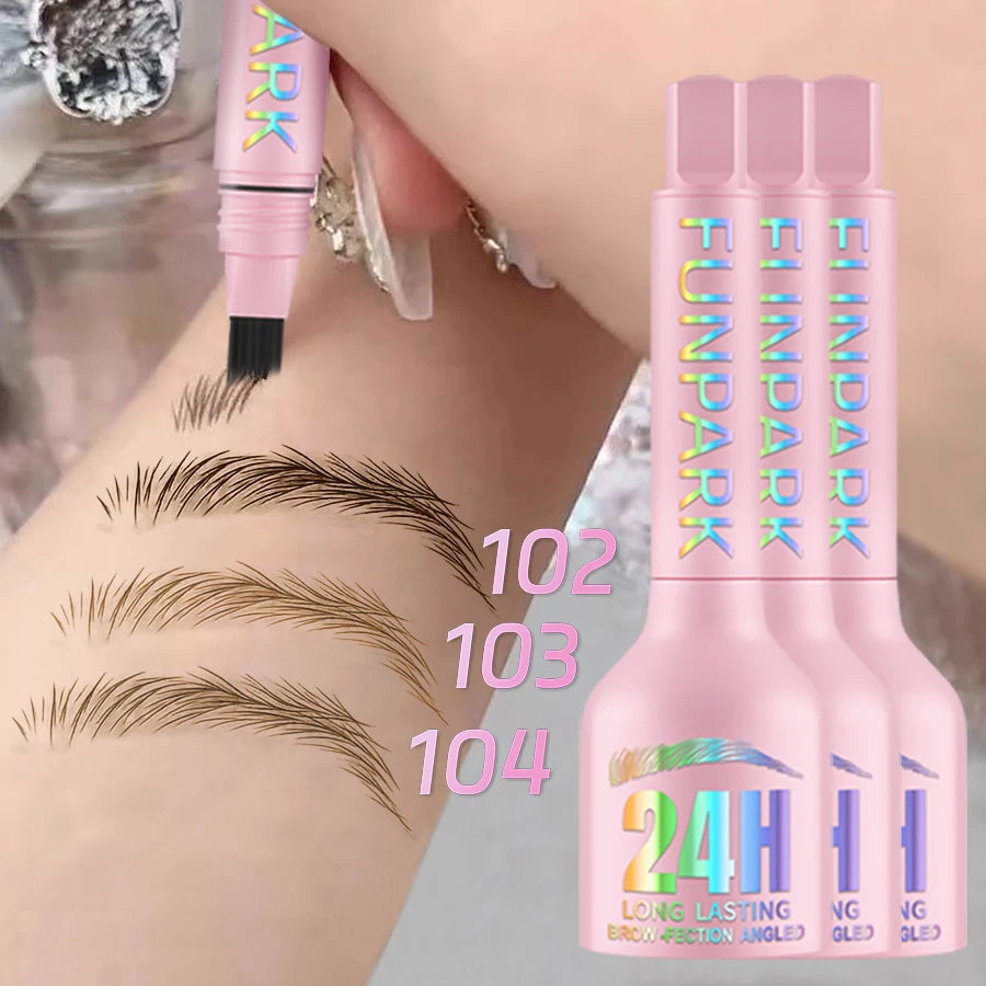 3D Dye Eyebrow Pencil Hairling Anti-smudge Waterproof 3 Colors Black Brown Brush Natural Wild Eyebrow Enhancers Cream Makeup HIP