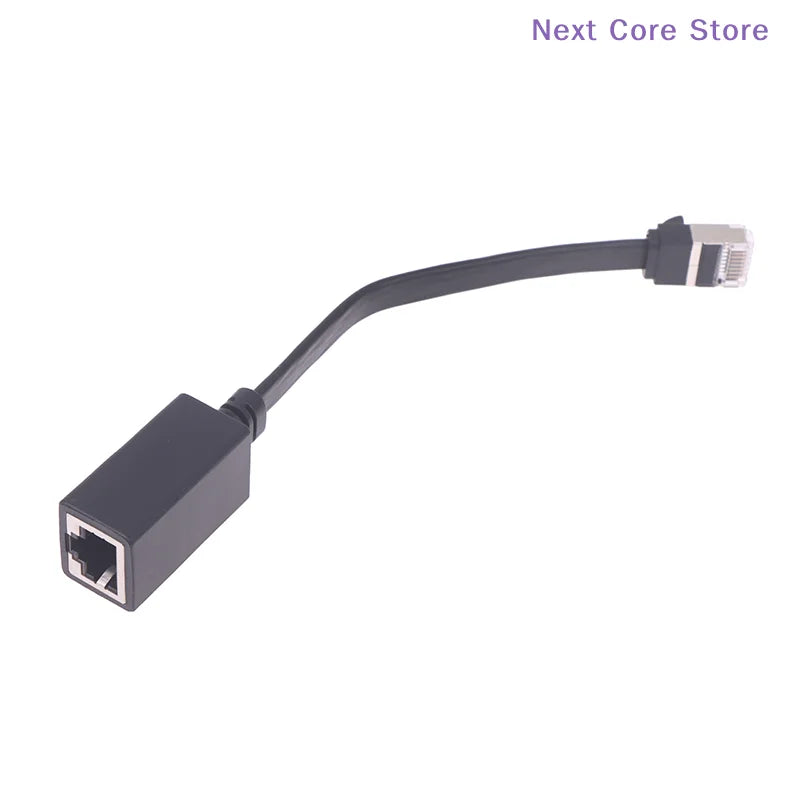 90° Flat CAT7 RJ45 Network Extension Cable – Left/Right Angle Network Cable Adapter HIP