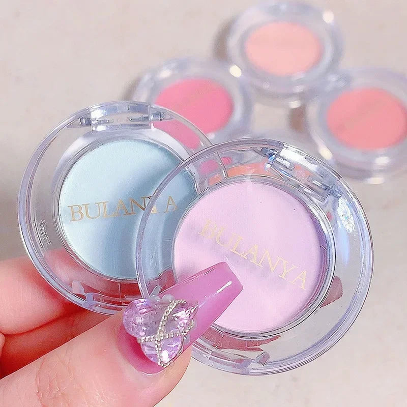 Nude Matte Blush Highlighter Contouring Powder Creamy Monochrome Women Peach Orange Natural Blush Purple Blue Face Brightening HIP