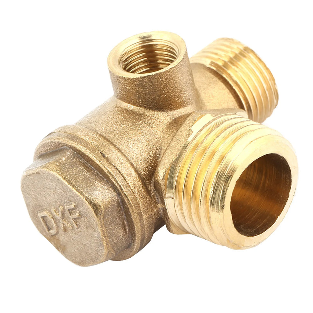 3 Port Brass Air Compressor Male Threaded Check Valve Tube Connector Tool Valve Brass Check Valve Air Compressor Check Valve HIP