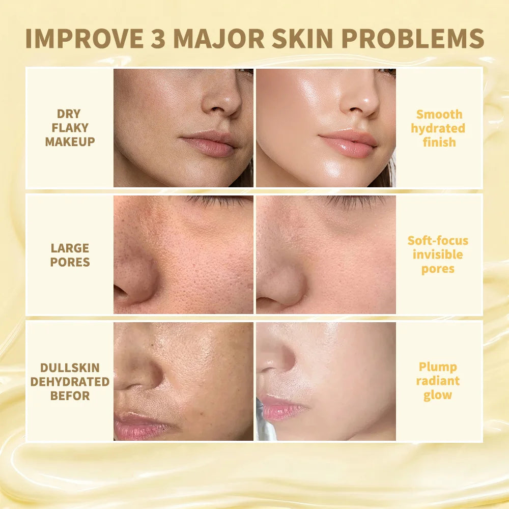 Melt Touch Primer 3 IN 1 Buttery Glow Ultra Hydrating Makeup Base Long Lasting Pore Minimizer Smooth Fine Lines Brightening Base HIP