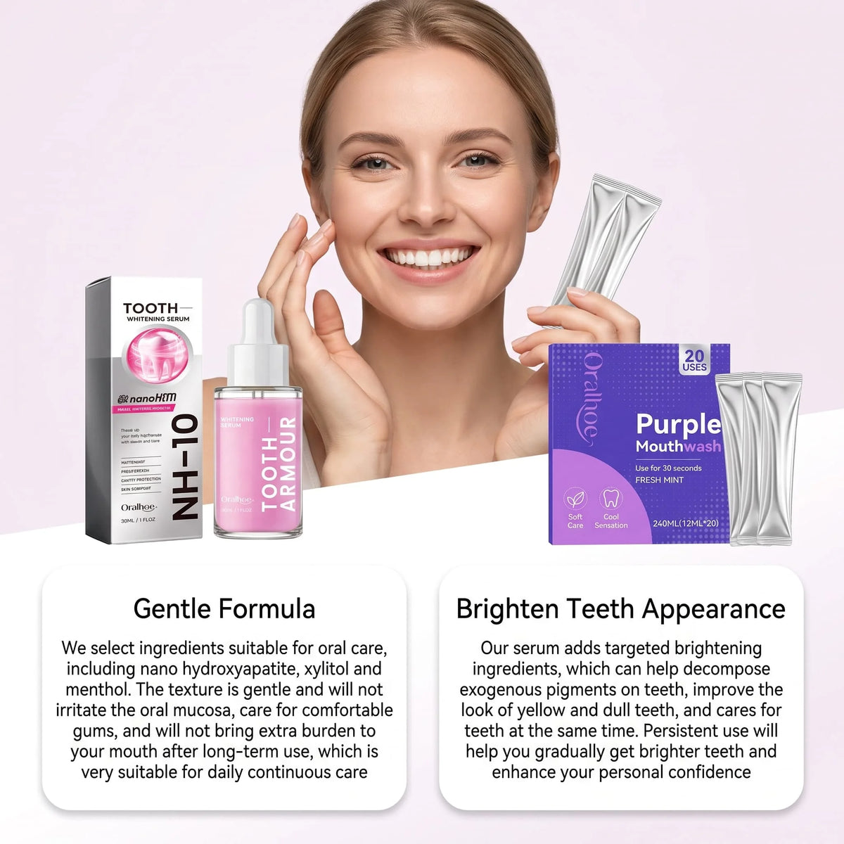 Purple Mouthwash Strips & Teeth Brightening Serum Oral Care Kit Oral Care Kit HIP