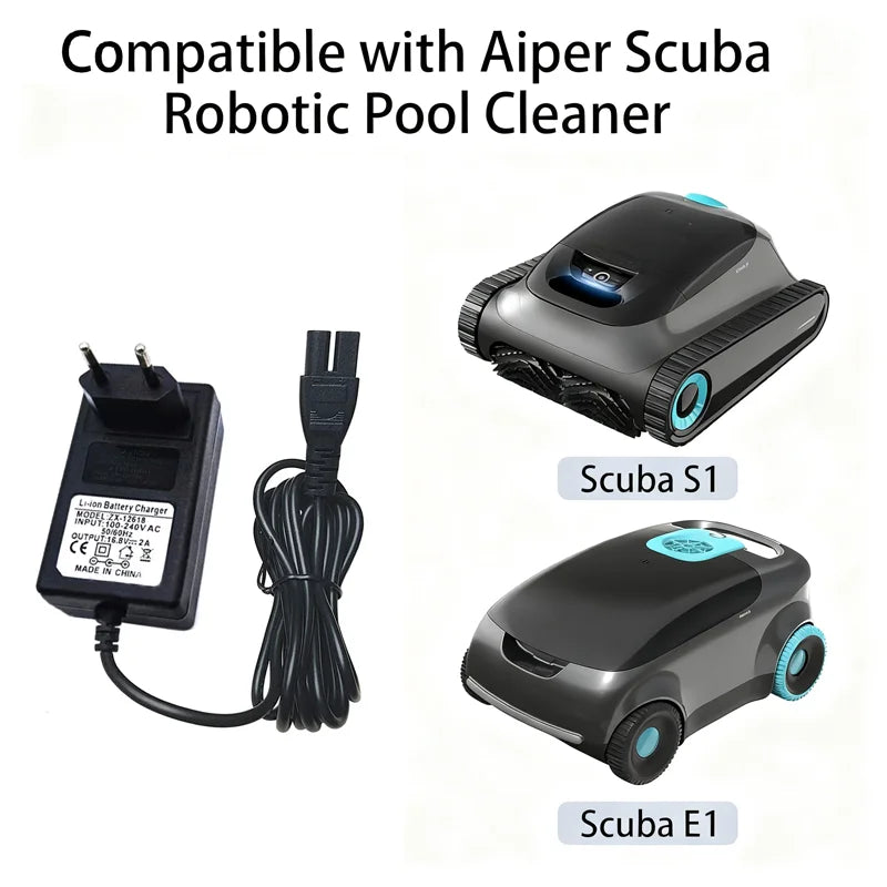 16.8V Charger for Aiper Scuba S1 E1 Robotic Pool Cleaner Battery Charger Adapter HIP