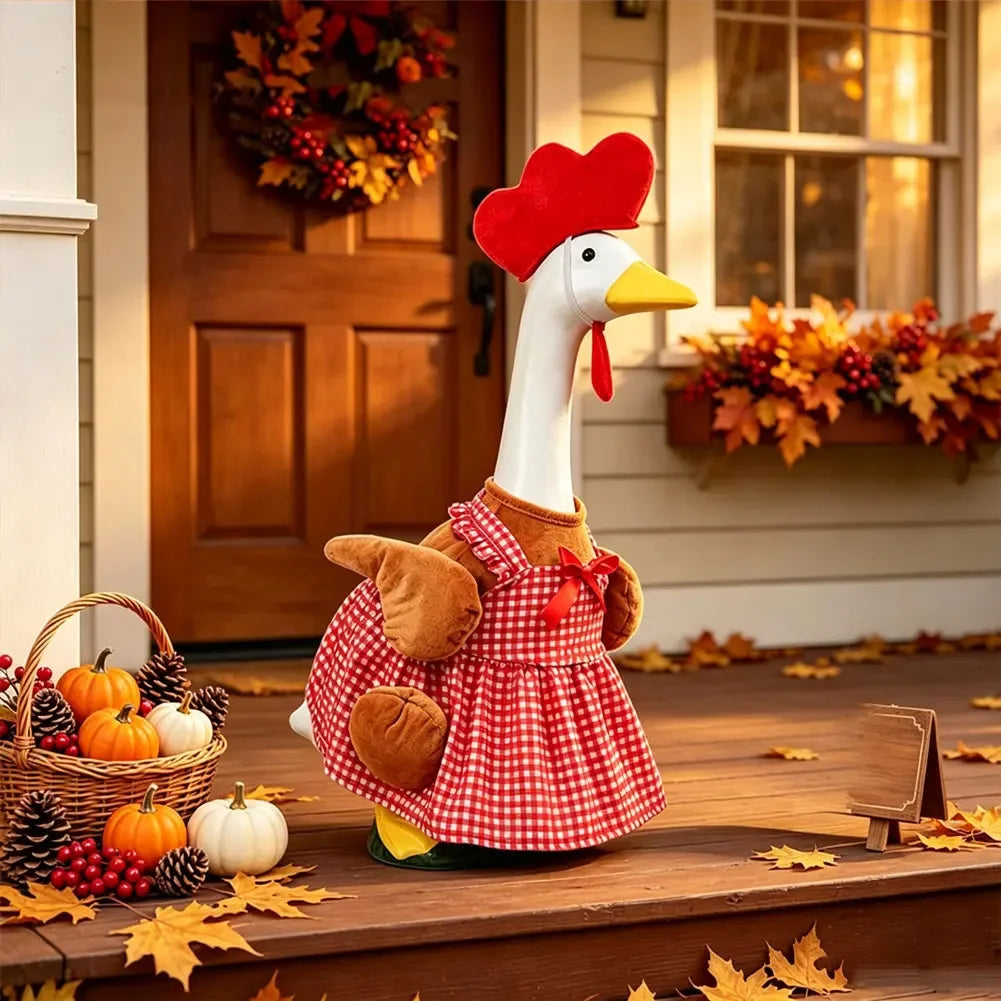 Thanksgiving Day Turkey Costume Set 23 Inch Porch Goose Outfit Garden Decor For Yard Lawn HIP