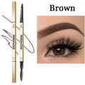 Double Headed Eyebrow Pencil, Extremely Fine, Waterproof, Sweat Resistant, and Long-Lasting HIP 03Brown