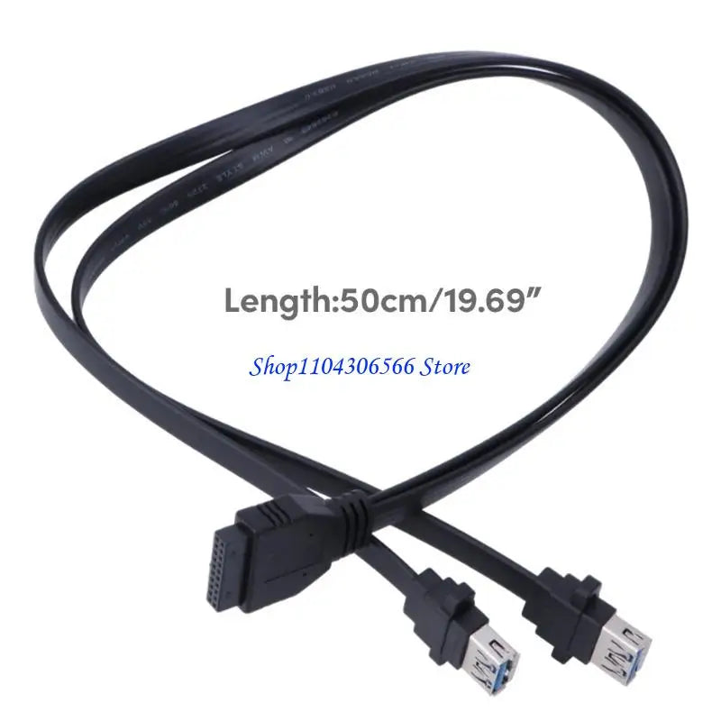 USB 3.0 19-Pin to Dual USB-A Male Front Panel Cable – 50cm USB Panel Cable HIP