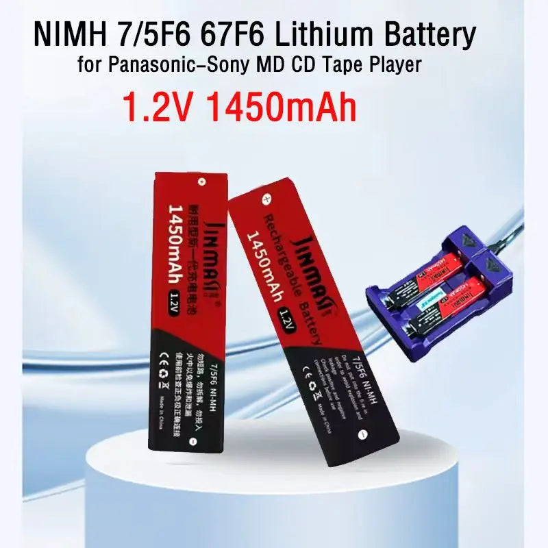 NiMH Gum Battery 1.2V 1450mAh – Sony Panasonic Walkman MD CD Rechargeable Gum Battery HIP