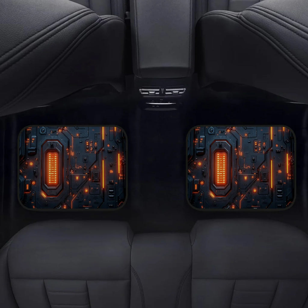 4-Piece Non-Slip Car Floor Mats – Orange Circuit Tech Design Car Floor Mats HIP