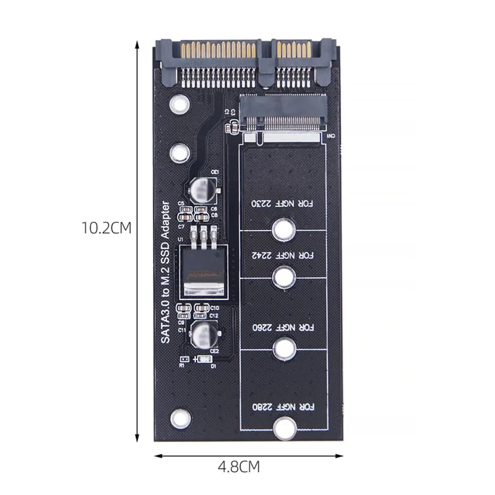 M.2 NGFF to SATA 3.0 Adapter Card – B/B+M Key, 2230–2280 SSD Adapter Card HIP black
