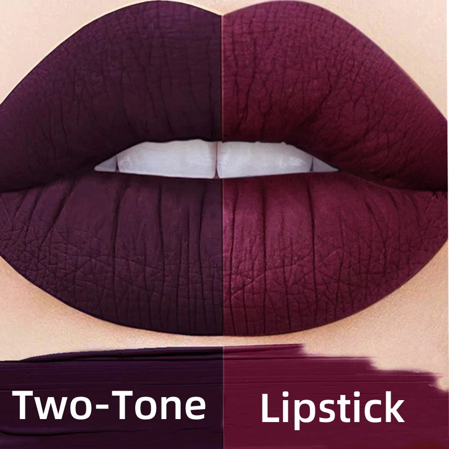 KAFURUX Two-Tone Velvet Lipstick – Waterproof & Long-Lasting Velvet Matte Lipstick HIP
