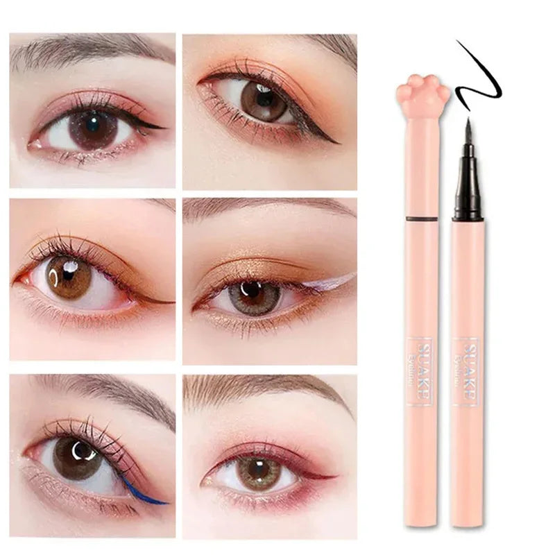 SUAKE 1Pcs Black Liquid Eyeliner Makeup Pen Waterproof Long-lasting Eyeliner Sweat-proof Not Easy to Smudge Cat's Claw Pen HIP