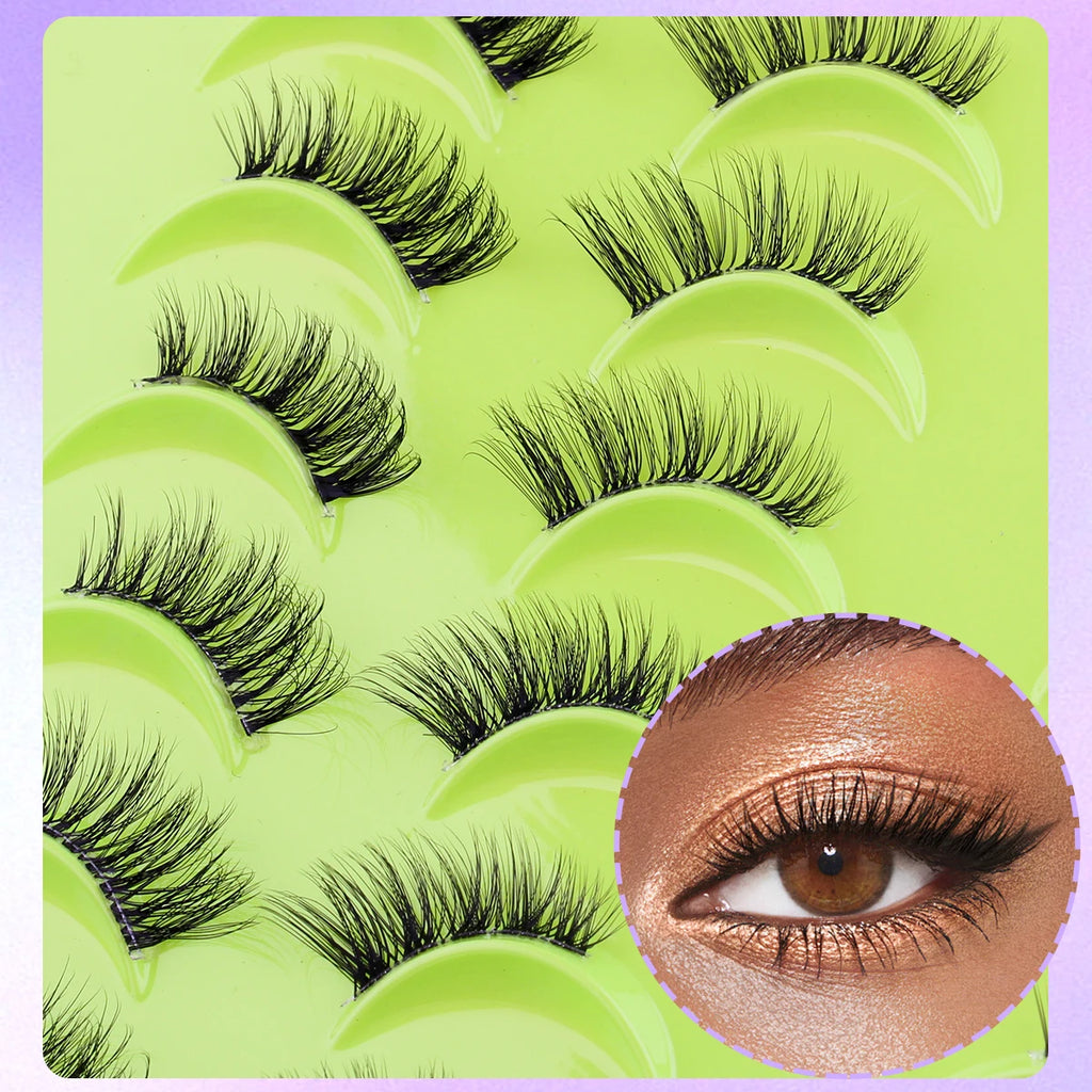 Half Lashes 3/10/20 Pairs Eyelashes Wispy Soft Natural 3D Mink Lashes Makeup Volume Fluffy Half False Eyelash Cilios Tools HIP