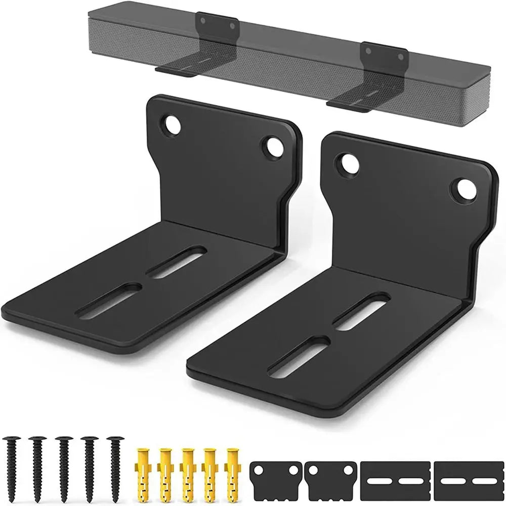 Universal Soundbar Wall Mount Bracket – Anti-Drop Metal 2-Pack Soundbar Wall Bracket HIP