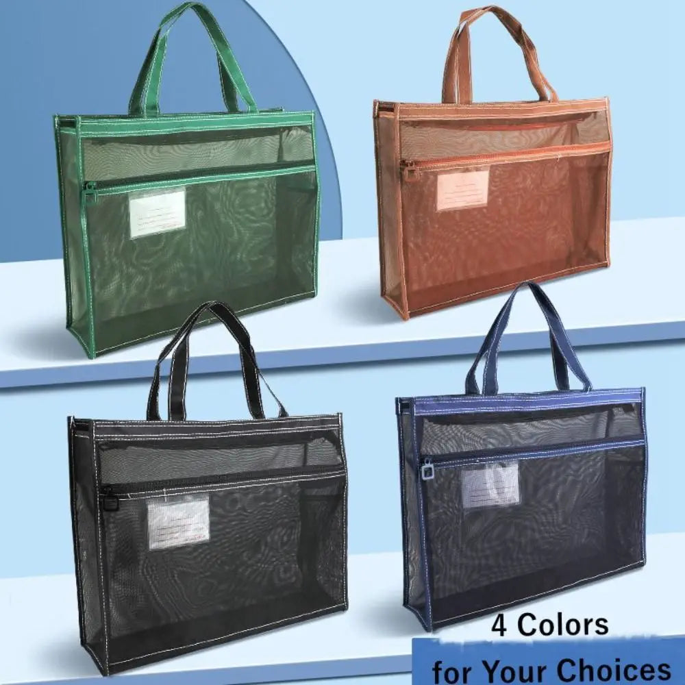 A3 Mesh PVC Art Project Bag – Waterproof Zipper Storage Art Storage Bag HIP